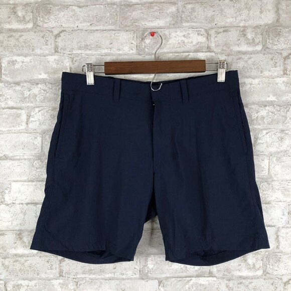 J.Crew Men Nylon 4 Pockets Shorts Size 30W 7L Navy Stretchy - Picture 1 of 6